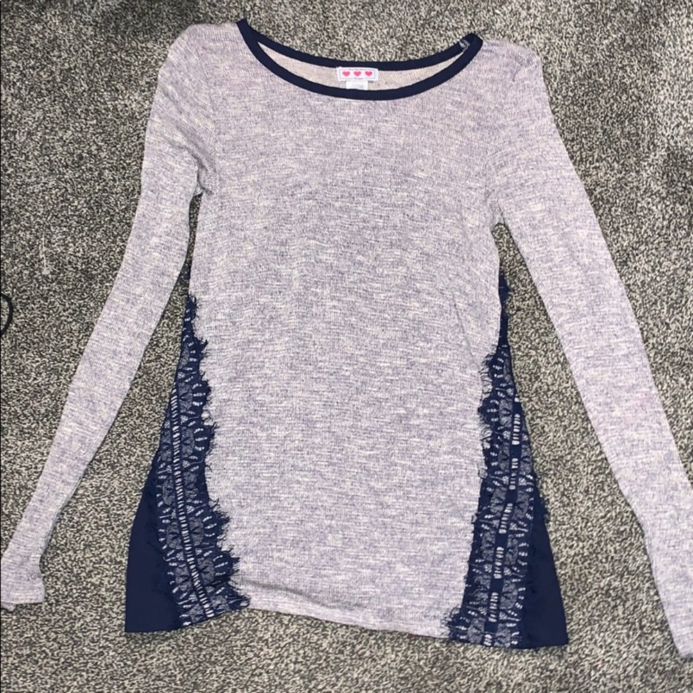 New long sleeve grey sweater top